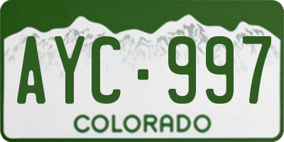 CO license plate AYC997