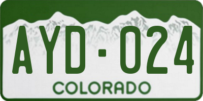 CO license plate AYD024