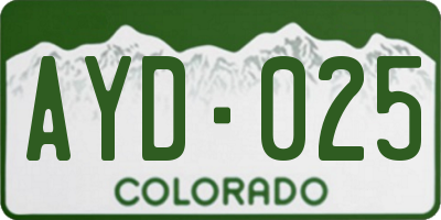 CO license plate AYD025