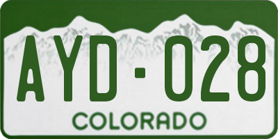 CO license plate AYD028