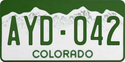 CO license plate AYD042
