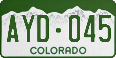 CO license plate AYD045