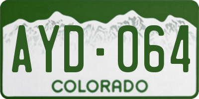 CO license plate AYD064