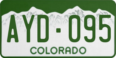 CO license plate AYD095