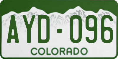 CO license plate AYD096