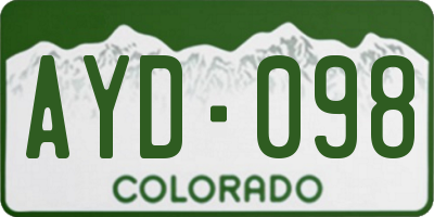 CO license plate AYD098