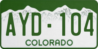 CO license plate AYD104