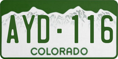 CO license plate AYD116