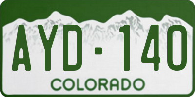 CO license plate AYD140