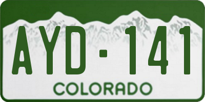 CO license plate AYD141