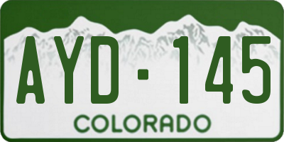CO license plate AYD145