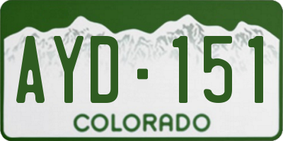 CO license plate AYD151