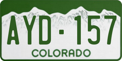 CO license plate AYD157