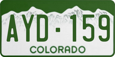 CO license plate AYD159
