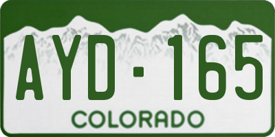 CO license plate AYD165