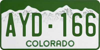 CO license plate AYD166