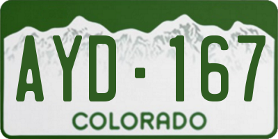 CO license plate AYD167