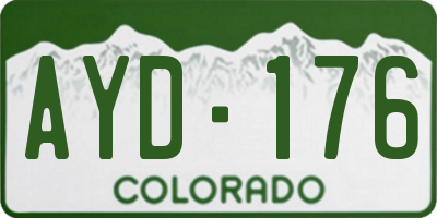 CO license plate AYD176
