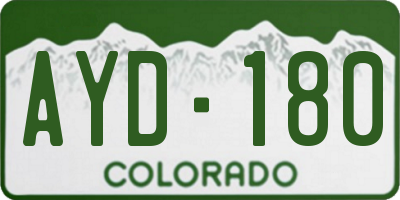 CO license plate AYD180