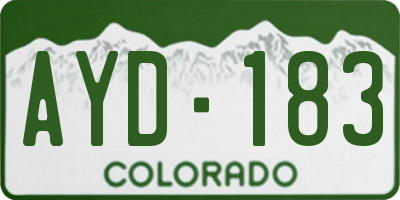 CO license plate AYD183