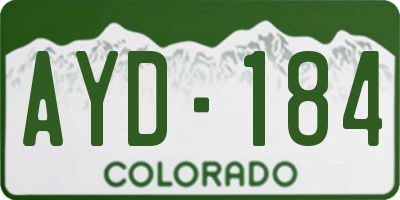 CO license plate AYD184