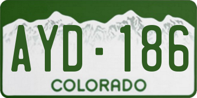 CO license plate AYD186