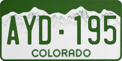 CO license plate AYD195