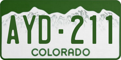 CO license plate AYD211