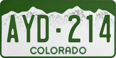 CO license plate AYD214