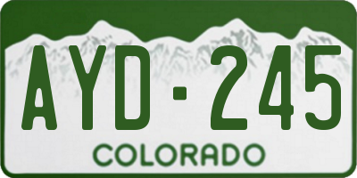 CO license plate AYD245