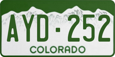 CO license plate AYD252