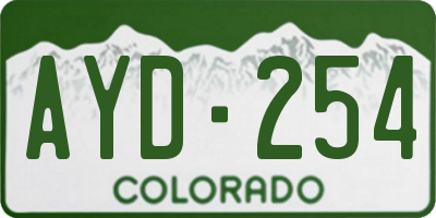 CO license plate AYD254