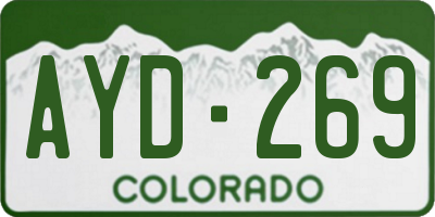 CO license plate AYD269