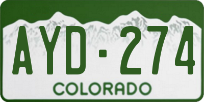 CO license plate AYD274