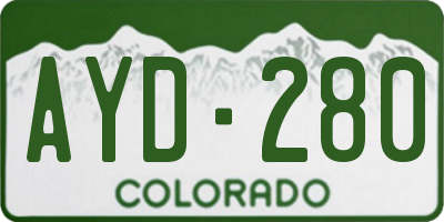 CO license plate AYD280