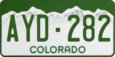 CO license plate AYD282