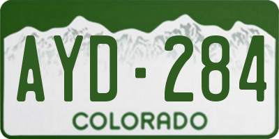 CO license plate AYD284