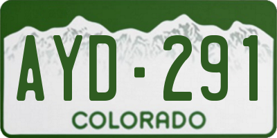 CO license plate AYD291