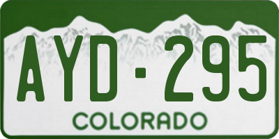CO license plate AYD295