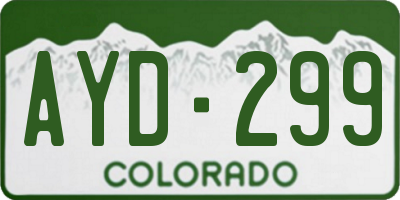 CO license plate AYD299