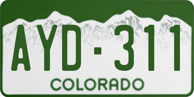 CO license plate AYD311