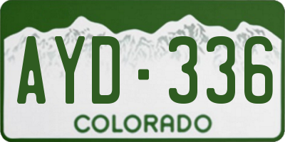 CO license plate AYD336