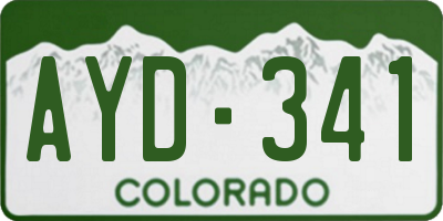 CO license plate AYD341