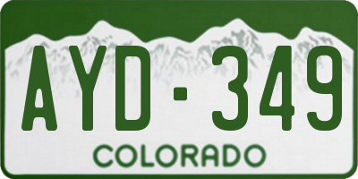 CO license plate AYD349