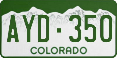 CO license plate AYD350