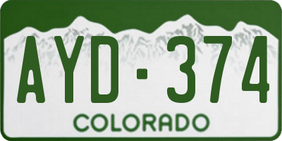 CO license plate AYD374