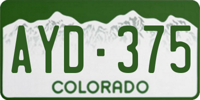 CO license plate AYD375