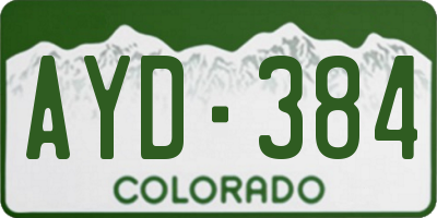 CO license plate AYD384