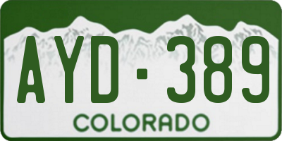 CO license plate AYD389