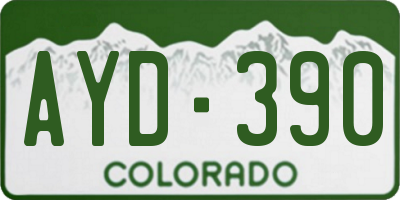 CO license plate AYD390